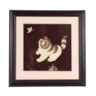 猫 麦秸画 段计龙作品 麦秆画 手工艺品 非遗