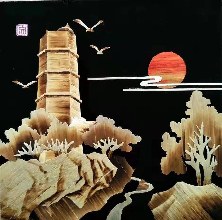 庄浪县"三区"文化工作者制作的非遗作品&mdash;&mdash;麦秆画_民间_平凉_习所